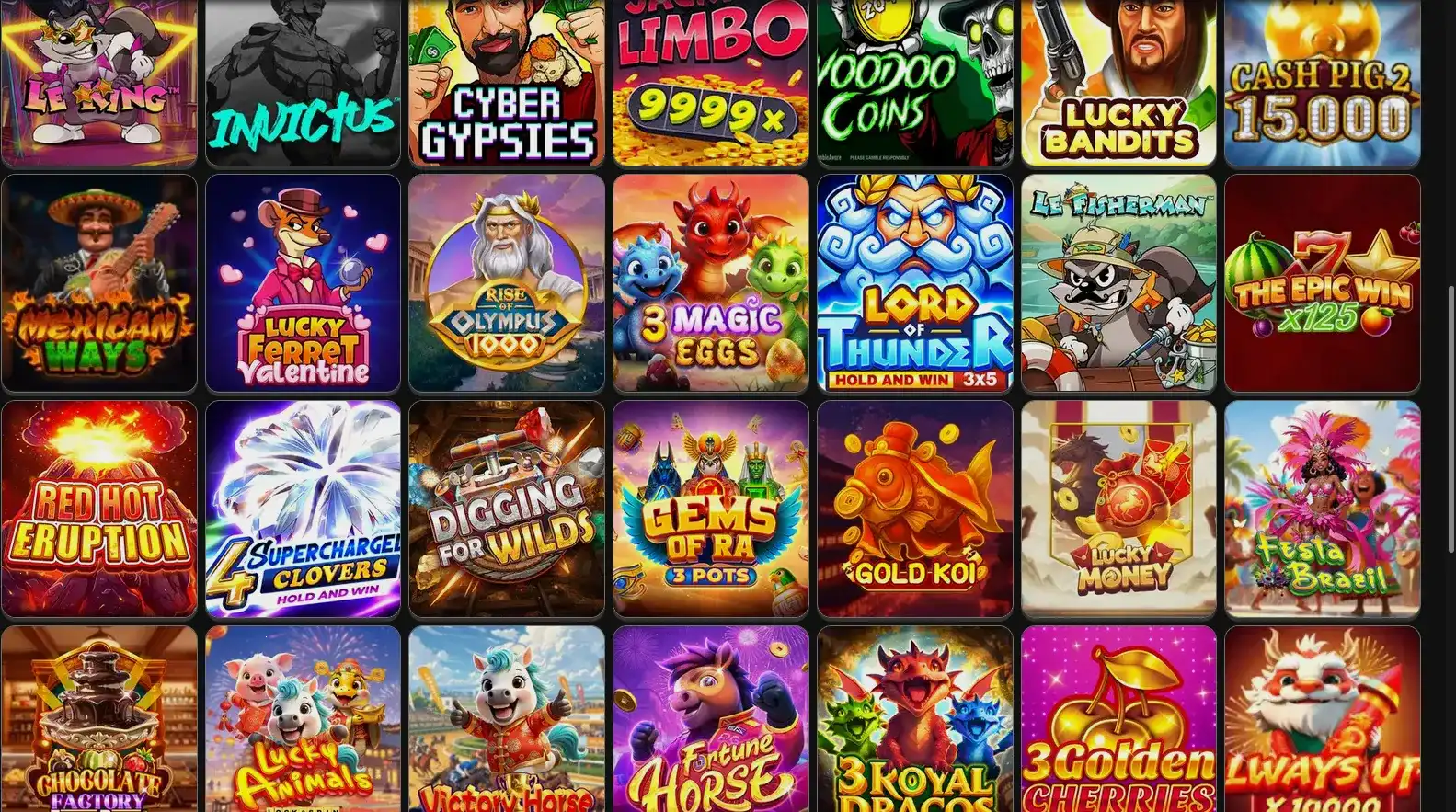 Интерфейс игрового зала Cat casino на компьютере